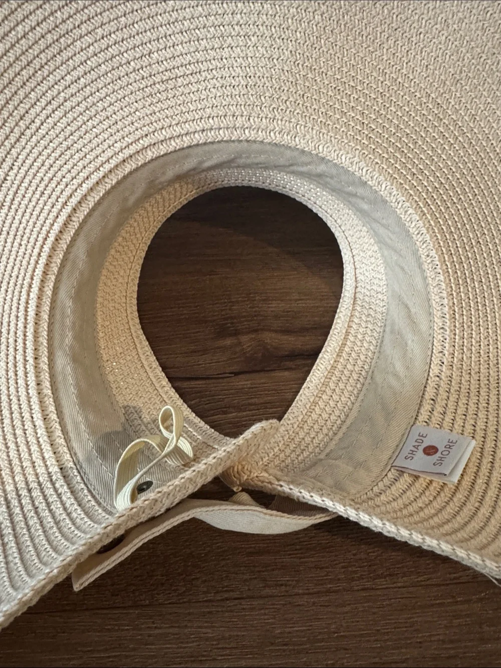 Packable Straw Full Visor Hat - Shade & Shore in Tan
